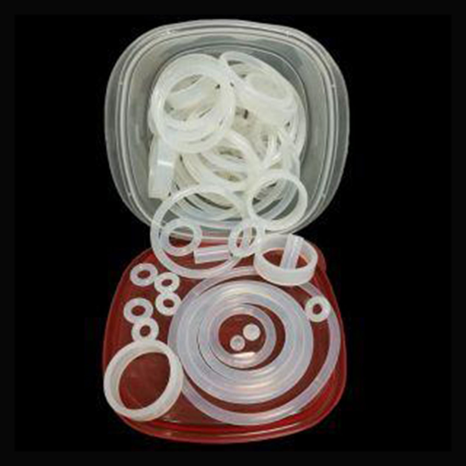 Nitro Pinball Sales Parts & Accessories 125-Piece Translucent Rubber Ring Set/w 6 BLACK Flipper Rubbers