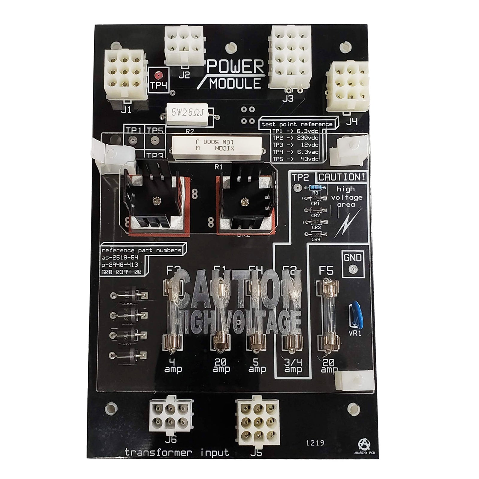 Nitro Pinball Sales Pinball Machine s Parts and accessories - Bally Power Module Board Replacement Assembly
