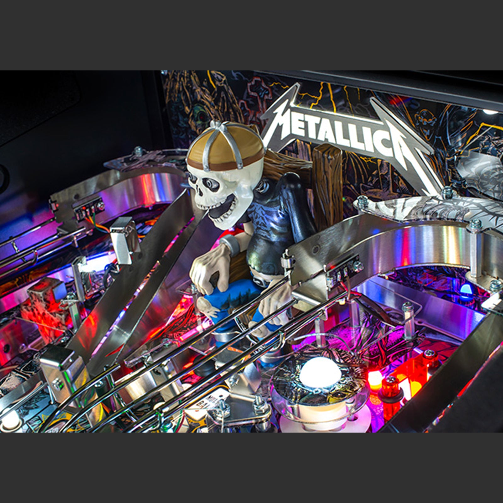 Nitro Pinball USA Sales Stern Metallica Remastered Premium Pinball Machine Playfield