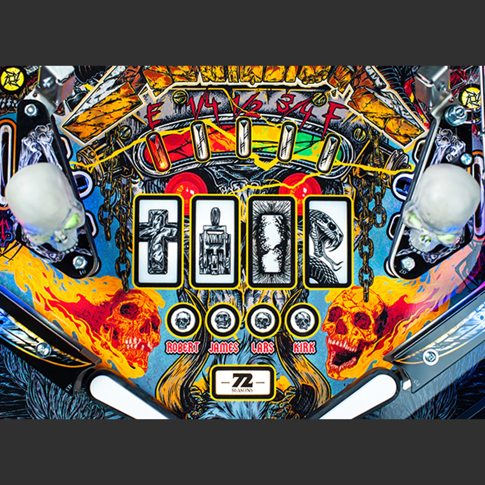 Nitro Pinball USA Sales Stern Metallica Remastered Premium Pinball Machine Playfield