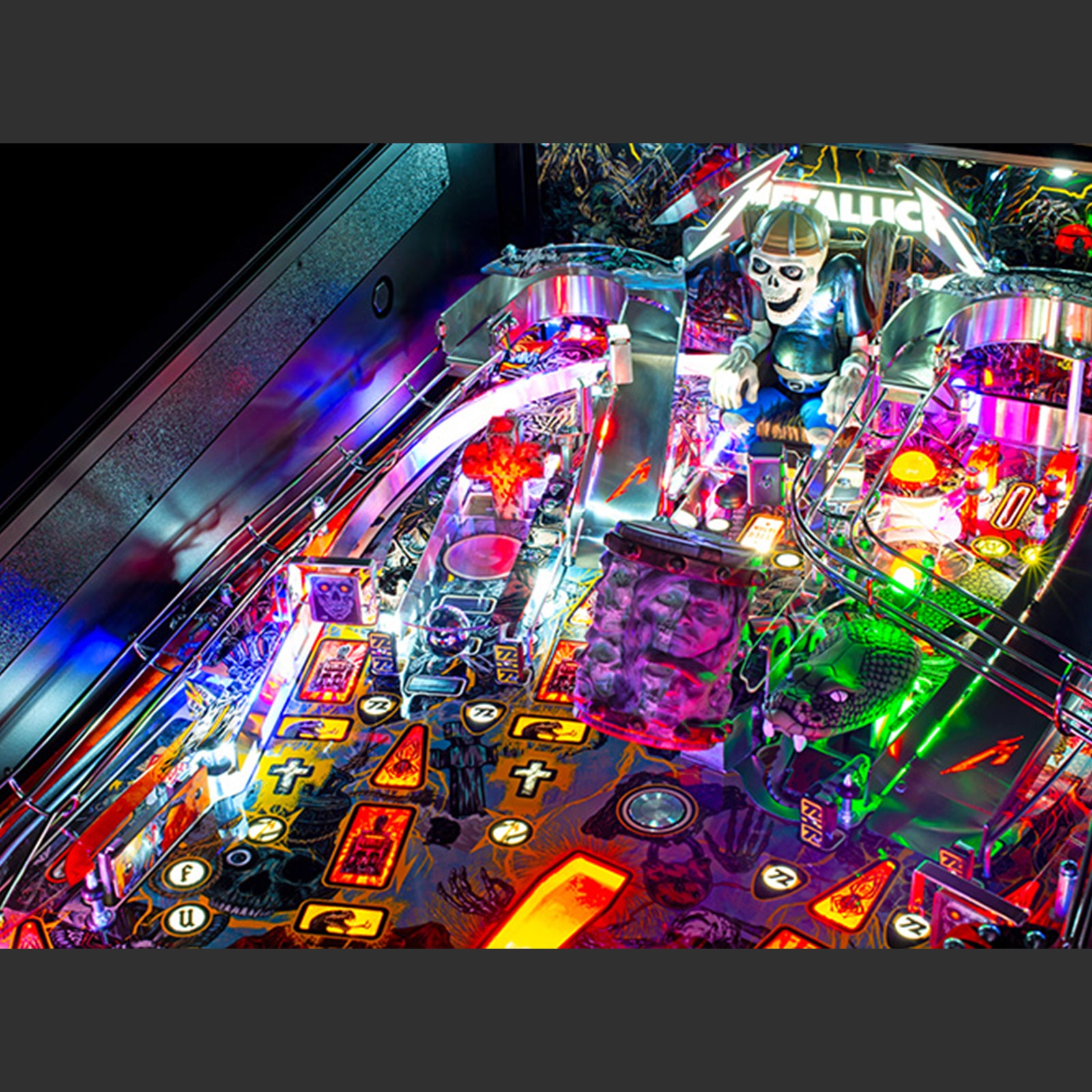 Nitro Pinball USA Sales Stern Metallica Remastered Premium Pinball Machine Playfield
