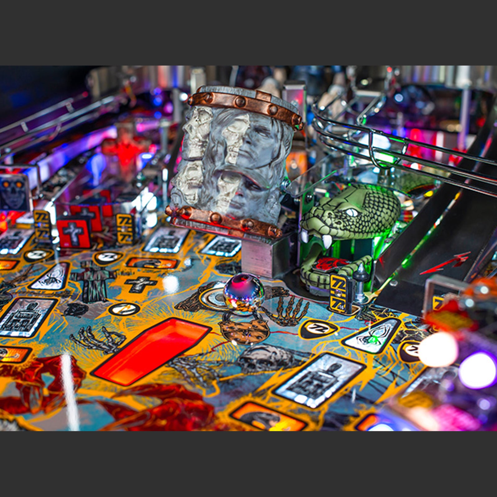 Nitro Pinball USA Sales Stern Metallica Remastered Premium Pinball Machine Playfield