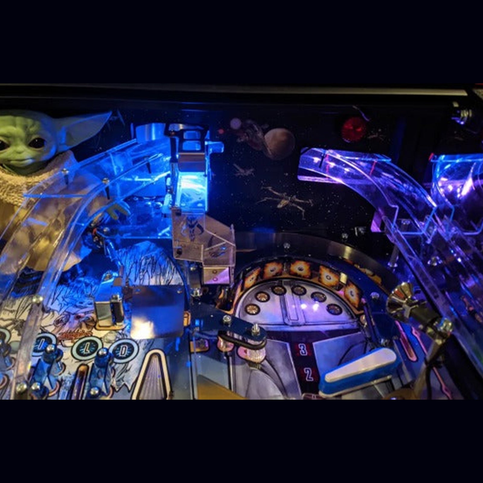 Nitro Pinball Sales Playfield Accessories Mandalorian Glowing Dual Color Ramp Light Kit - Purple & Blue