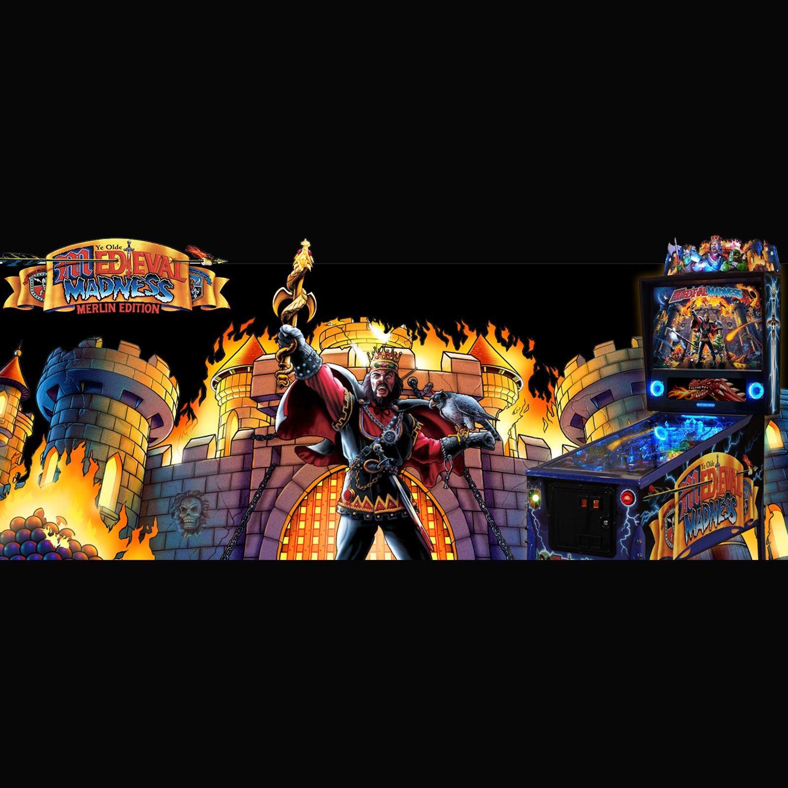 Nitro Pinball Sales Pinball Machine Medieval Madness Remake: MERLIN EDITION