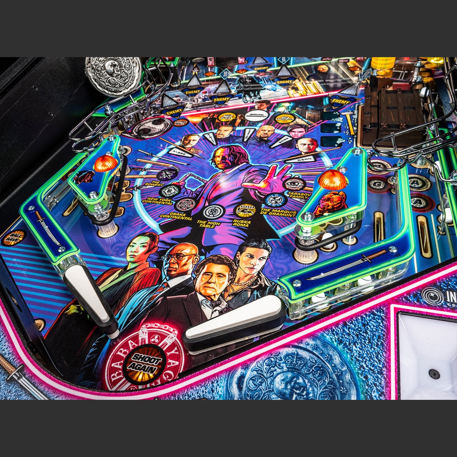 Nitro Pinball Sales USA Stern Pinball Machine John Wick Premium Playfield