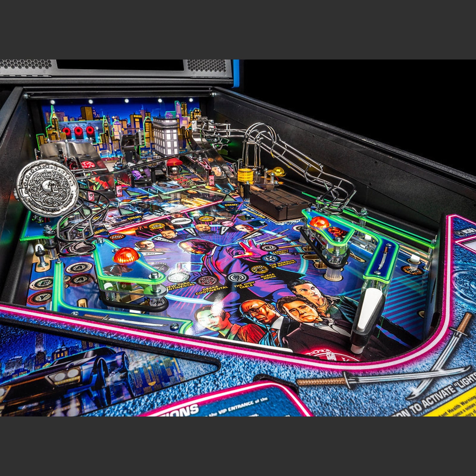 Nitro Pinball Sales USA Stern Pinball Machine John Wick Premium Playfield