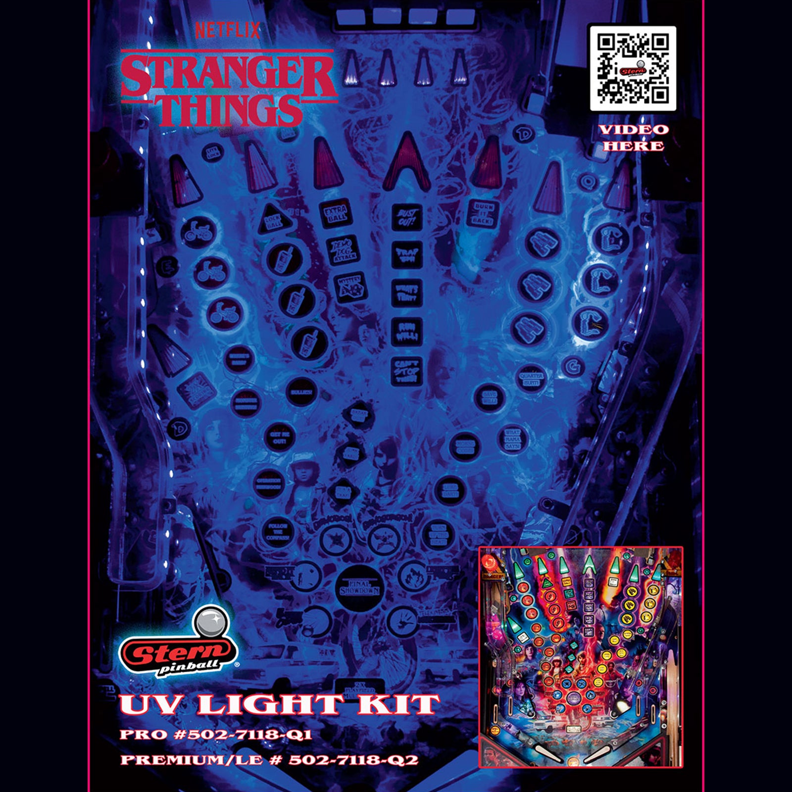 Nitro Pinball Sales Playfield Parts and Accessories Stranger Things PRO UV Light Kit