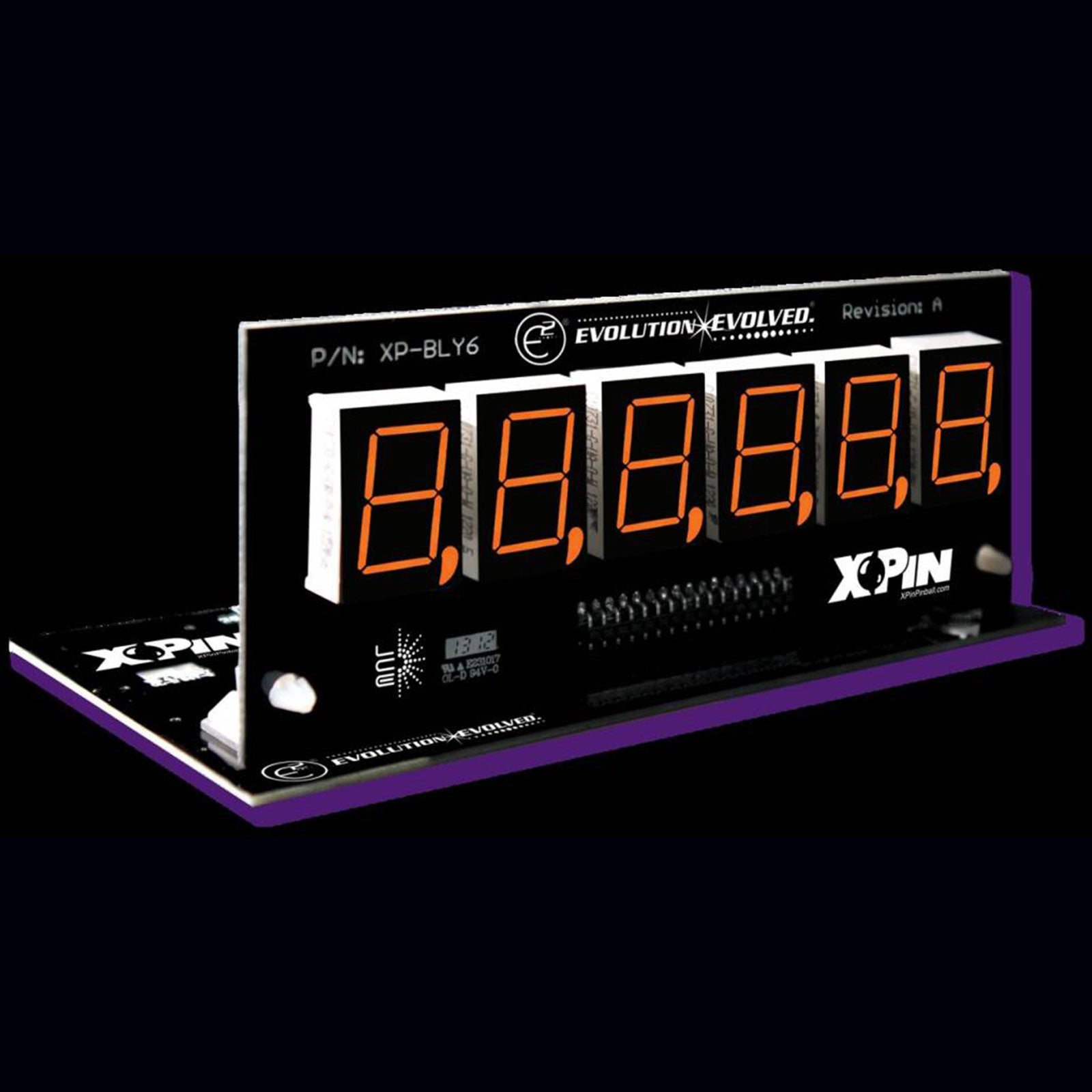 Nitro Pinball Sales Parts & Accessories XP-BLY2518-21-O / CLASSIC BALLY/STERN 6-DIGIT DISPLAY: ORANGE