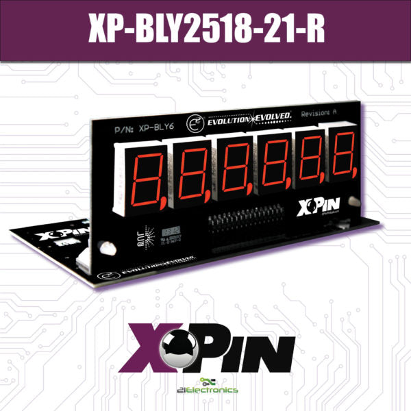 Nitro Pinball Sales Parts & Accessories XP-BLY2518-21-R BALLY/STERN 6-DIGIT DISPLAY: RED