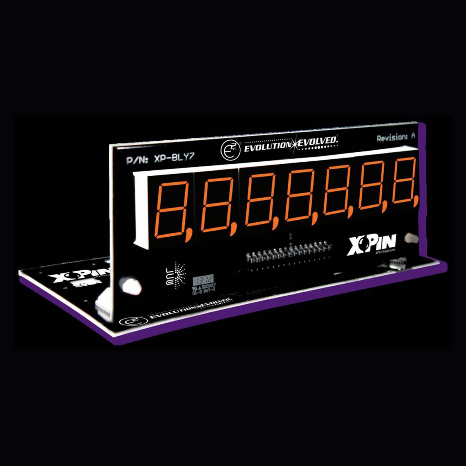 XP-BLY2518-58-O / CLASSIC BALLY/STERN 7-DIGIT DISPLAY: ORANGE