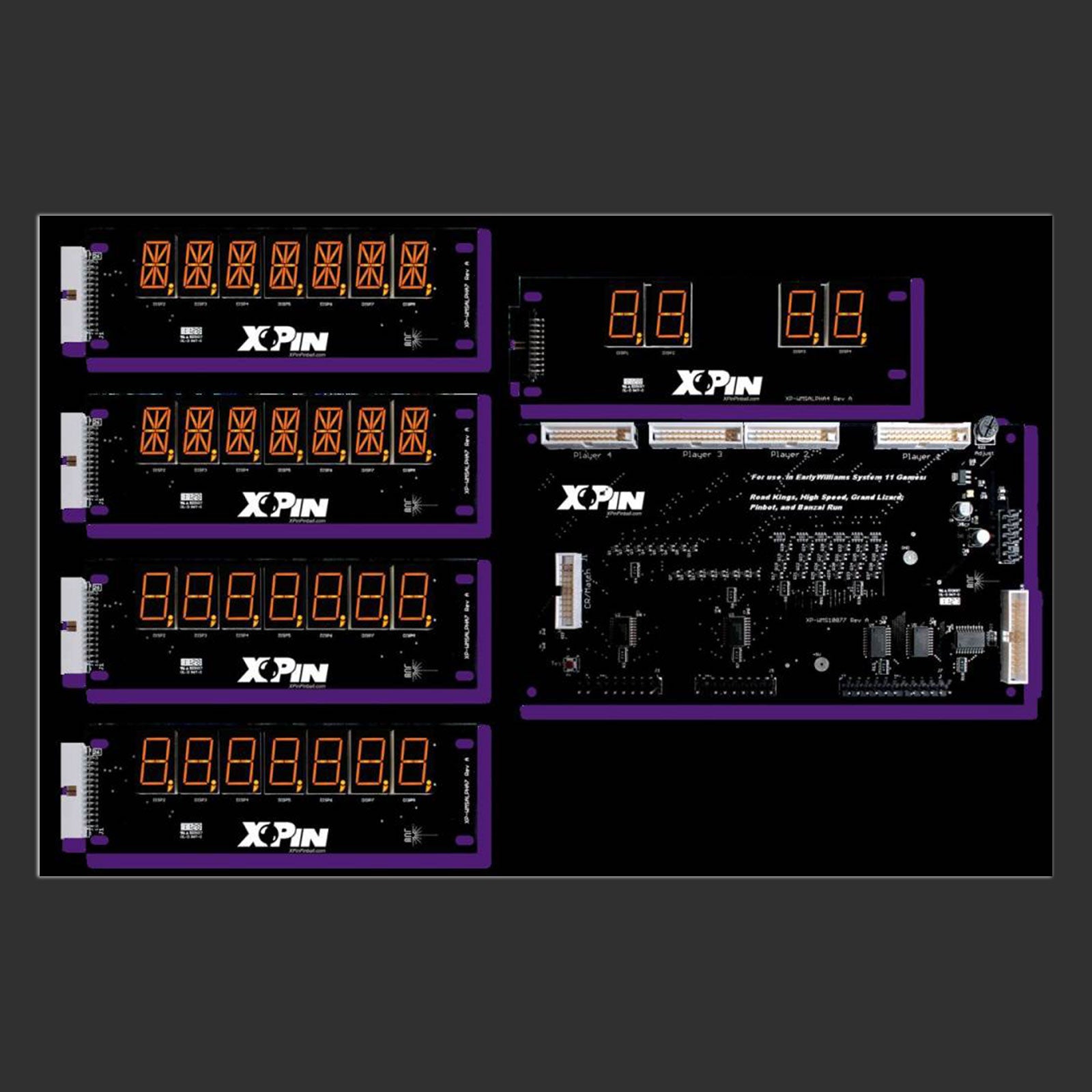 Nitro Pinball Sales Parts & Accessories XP-WMS10877-O / WILLIAMS SYSTEM 11: 7 DIGIT DISPLAY: ORANGE