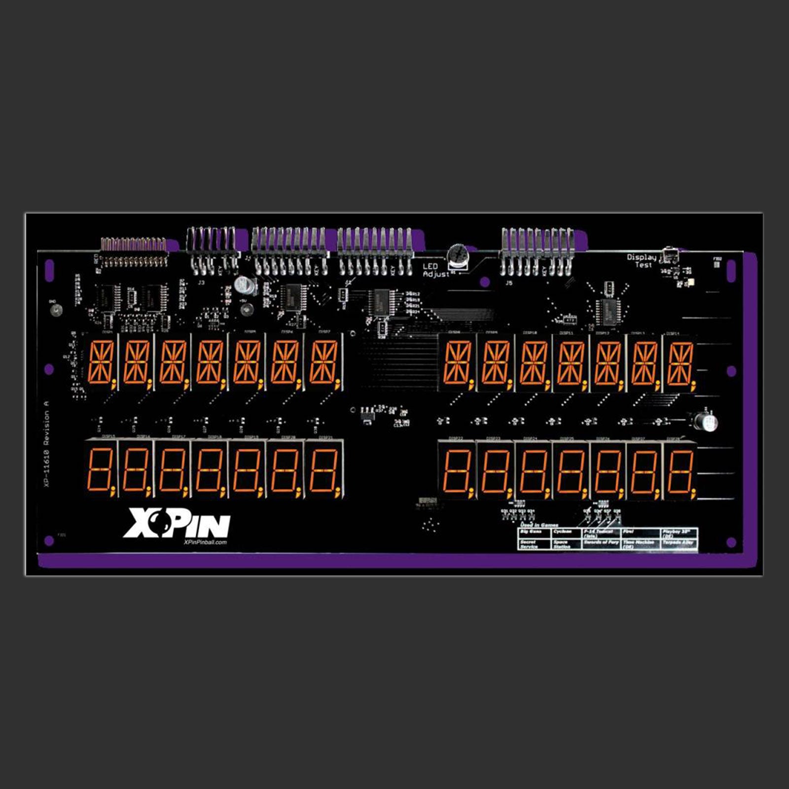 Nitro Pinball Sales Parts & Accessories XP-WMS11610-O Williams System 11A/B: 7-Digit Display (Orange)