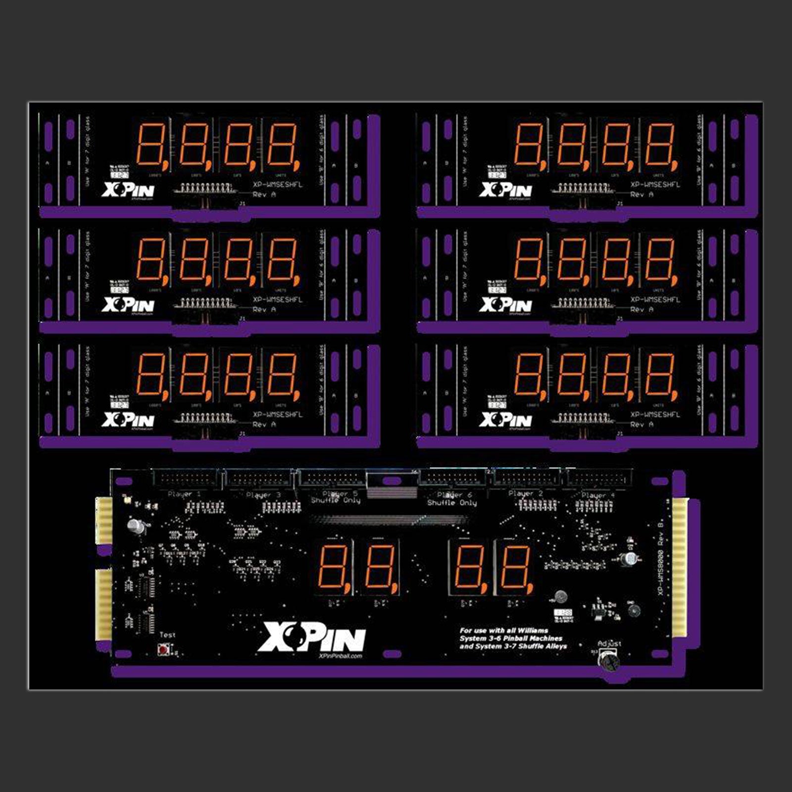 Nitro Pinball Sales Parts & Accessories XP-WMS8000-S / XP-WMS8000-SHUFFLE 4 DIGIT DISPLAY