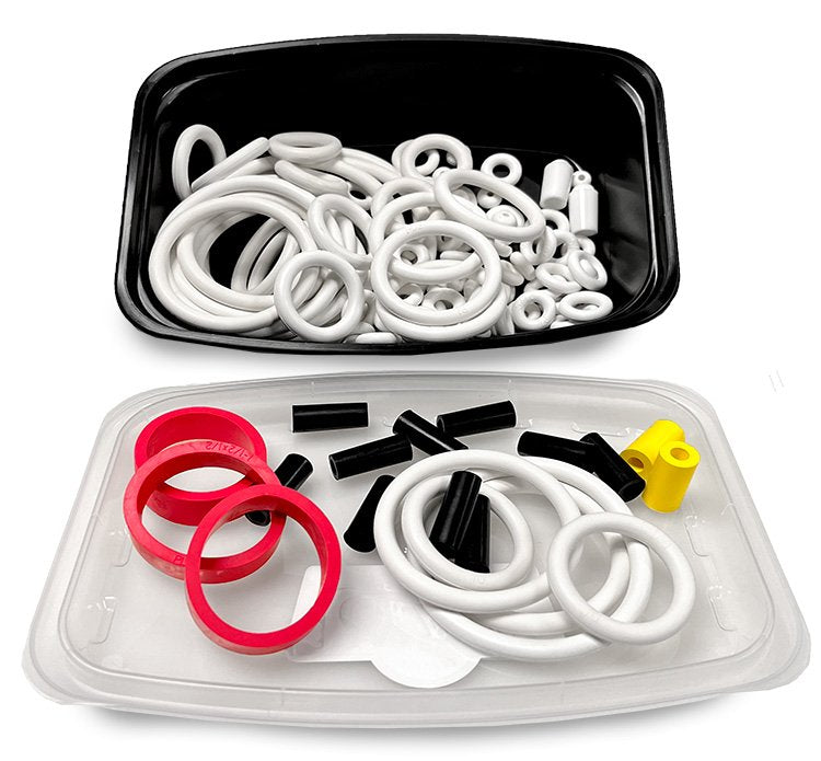 125-Piece White Rubber Ring Set - Black