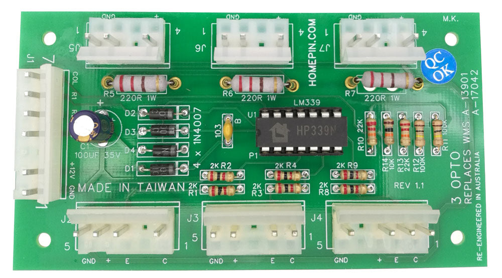 Homepin - 3 Opto Ramp Switch Assembly: WMS A-13901 / A-17042