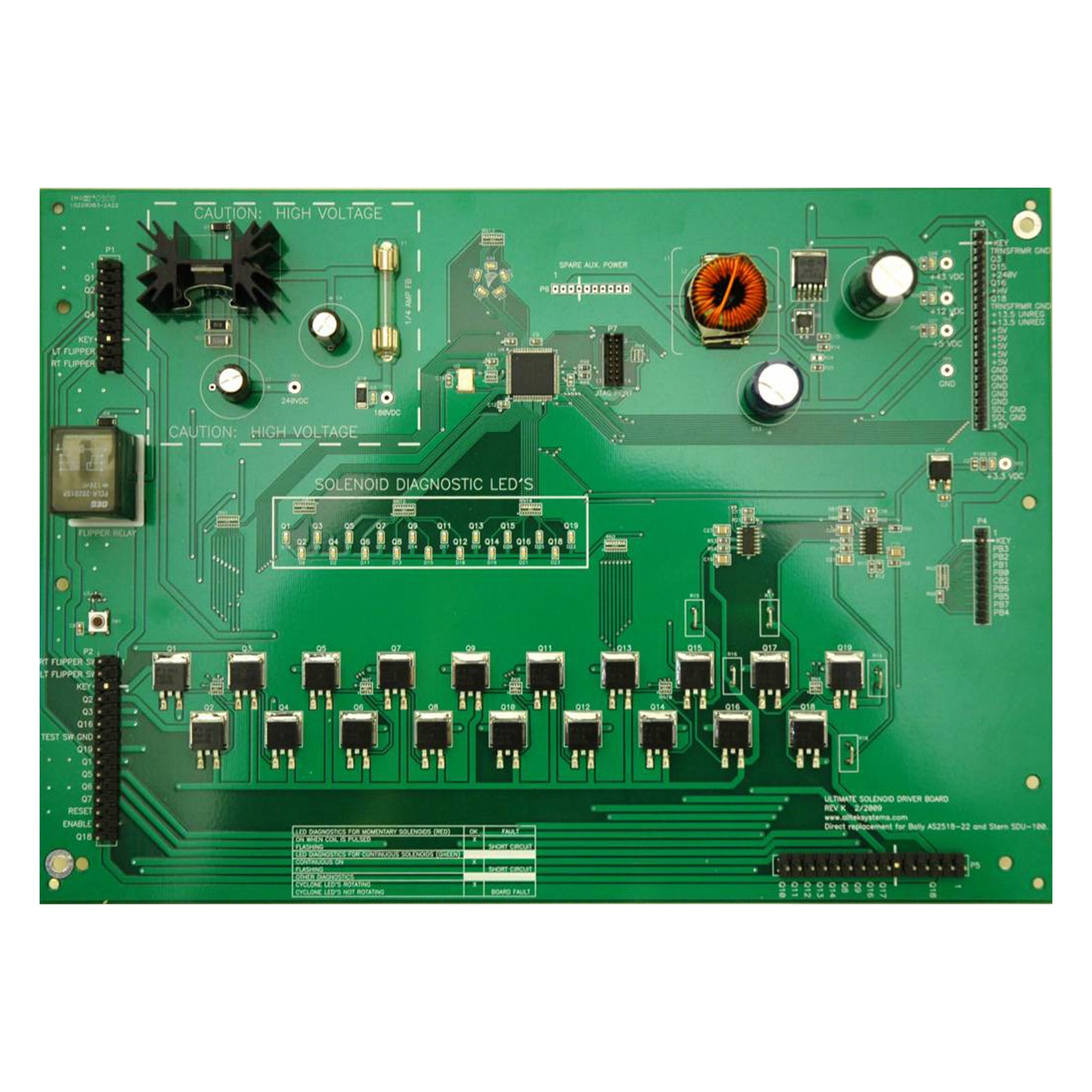 Nitro Pinball Sales Pinball Machine s Parts and accessories -  ALLTEK - Bally/Stern Ultimate Solenoid Driver Board