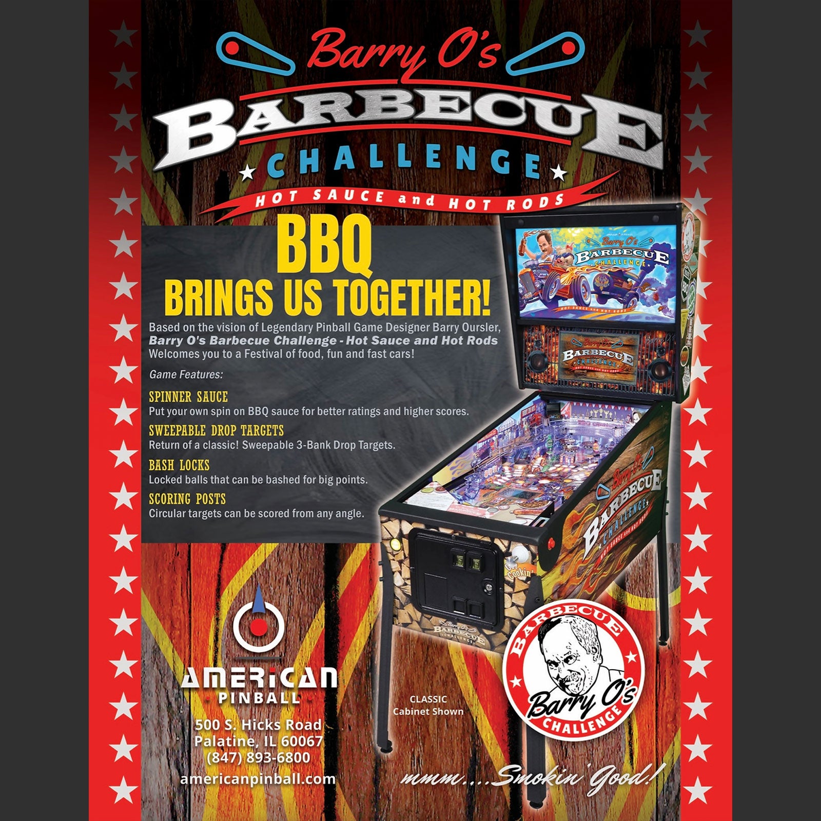 Nitro Pinball Sales USA - Pinball Machines Barry O’s BBQ Challenge LE