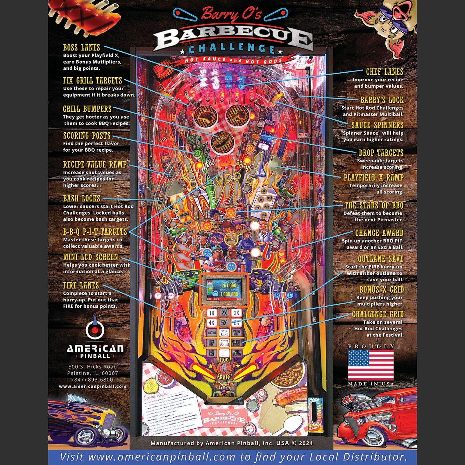 Nitro Pinball Sales USA - Pinball Machines Barry O’s BBQ Challenge LE