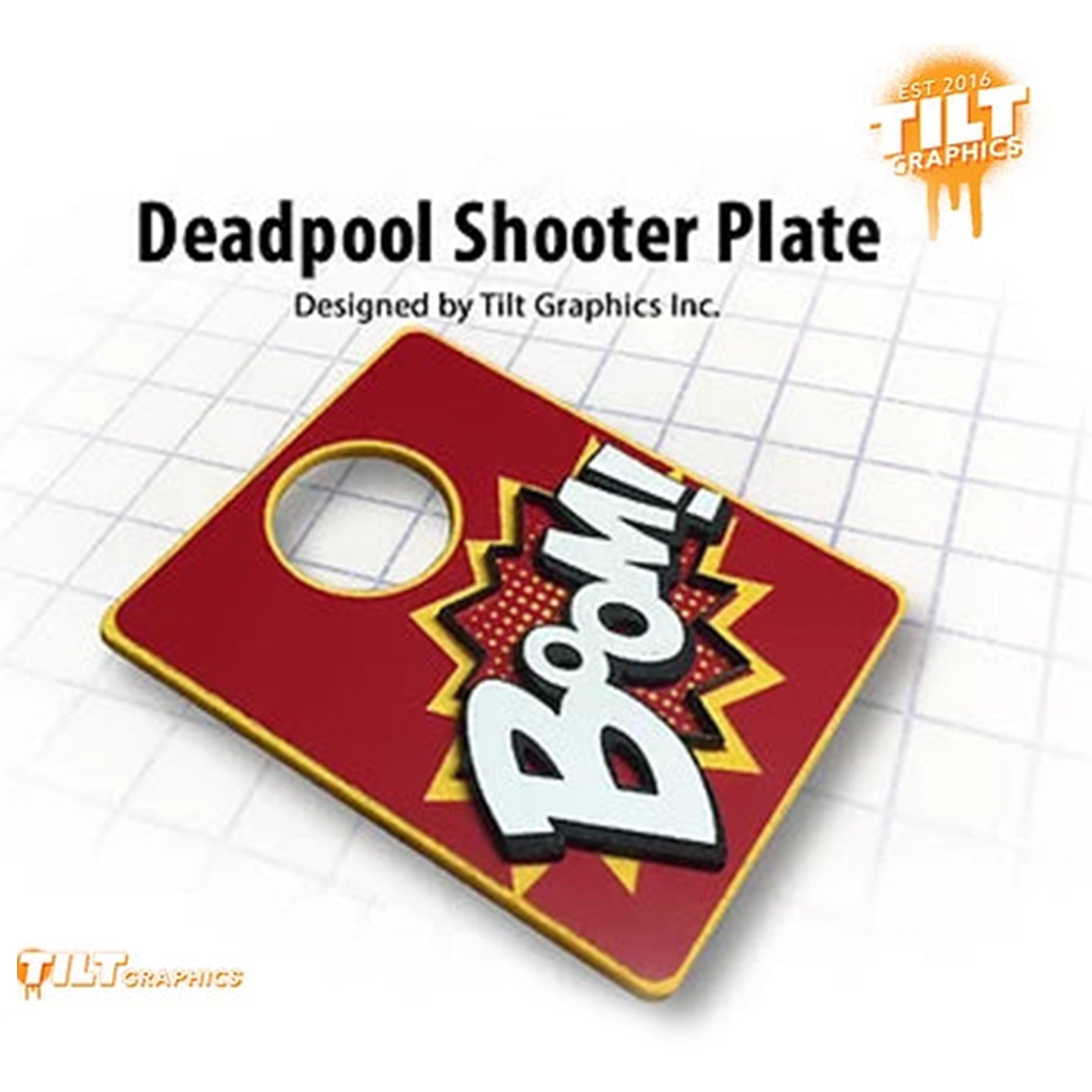 Nitro Pinball Sales Playfield Accessories Deadpool Shooter Plate by Tilt Graphics!