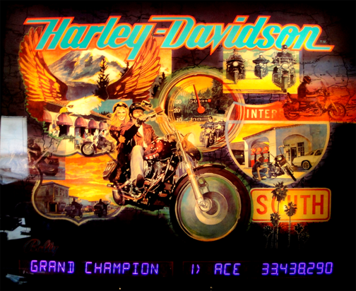 XP-HARLEY / WILLIAMS WPC ALPHA DISPLAY: HARLEY DAVIDSON