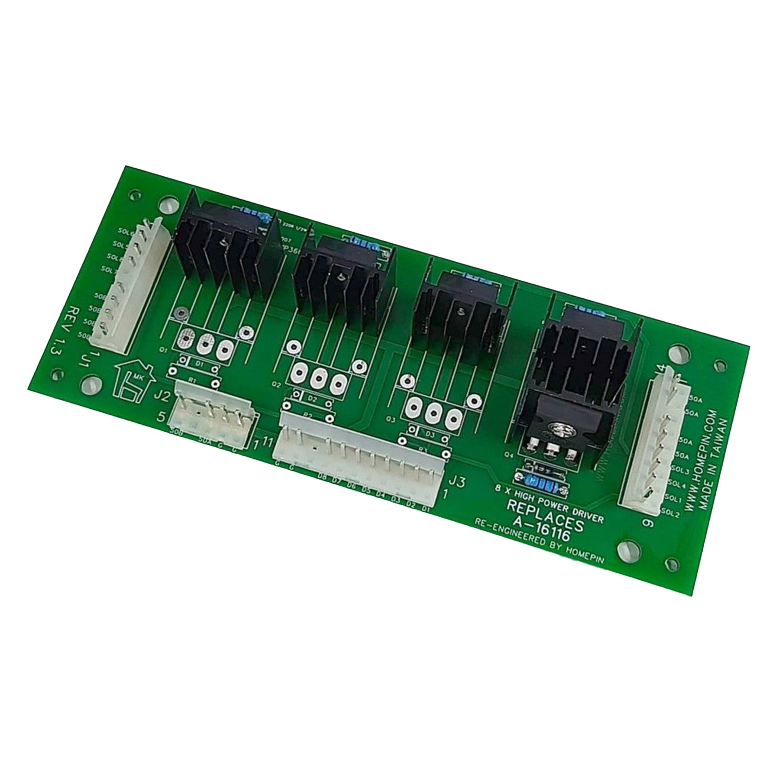 Nitro Pinball Machines Sales Parts and Accessories Homepin - 8 x High Power Driver Board (Twilight Zone) WMS A-16116