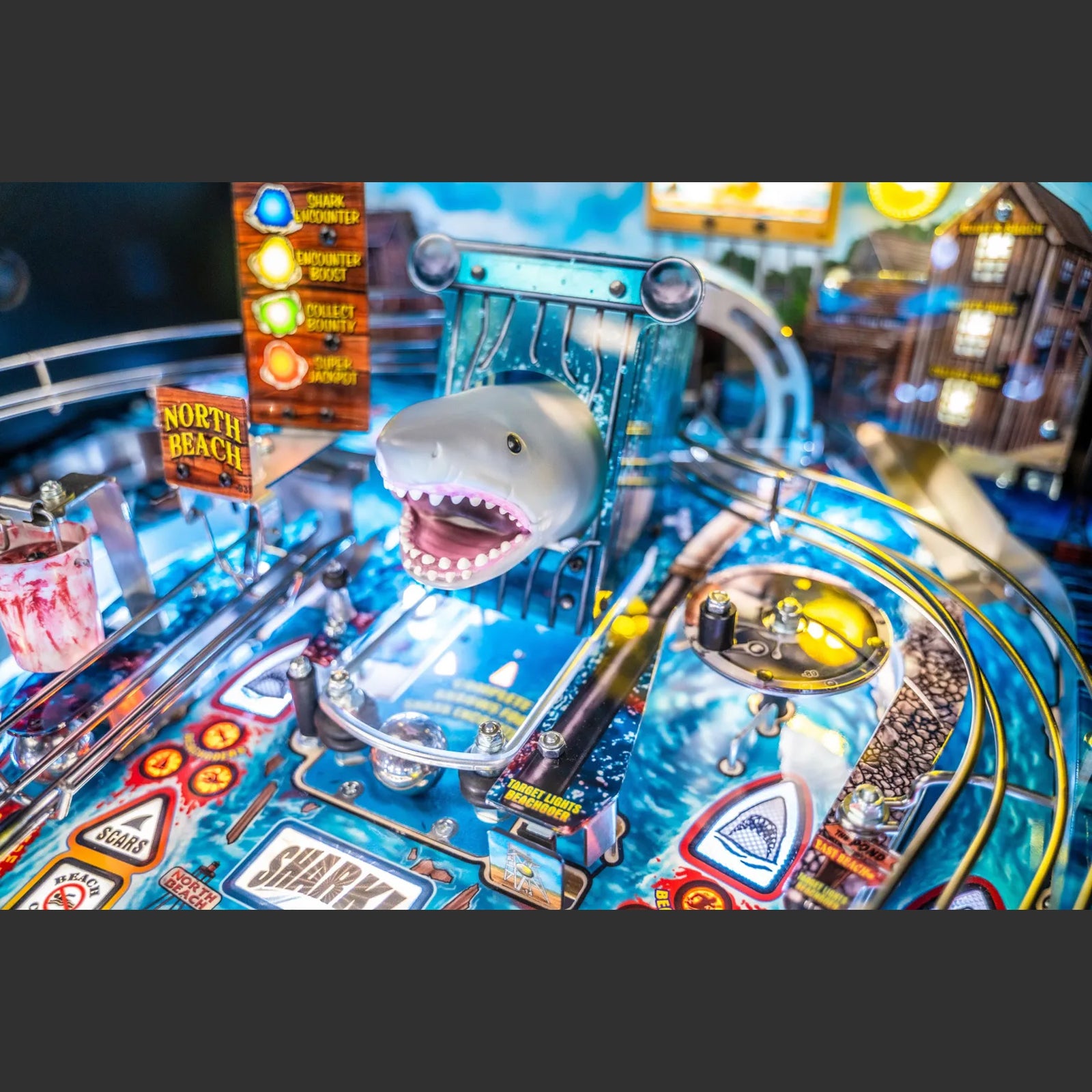 Nitro Pinball Sales USA Stern Pinball Machine Jaws Pro Playfield