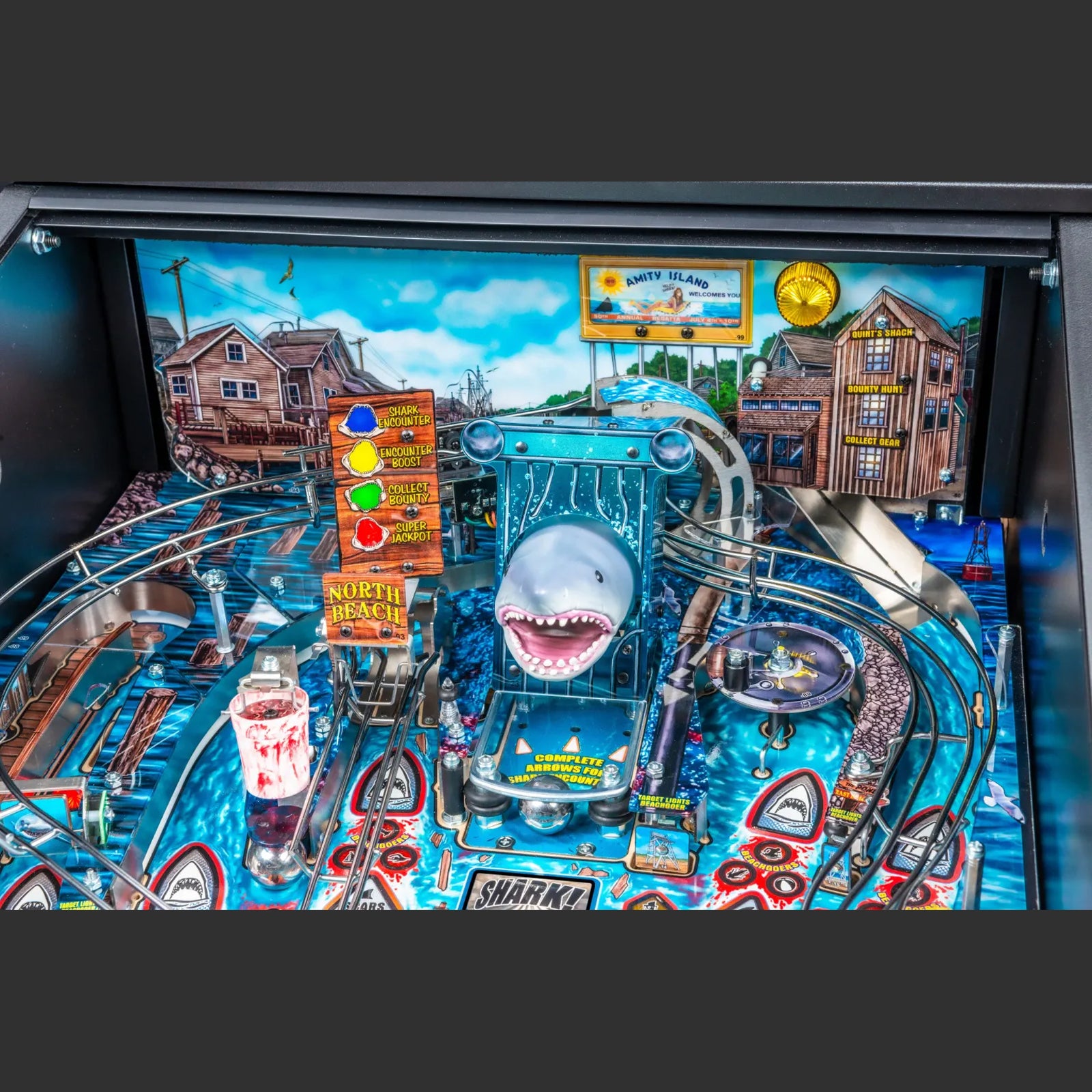 Nitro Pinball Sales USA Stern Pinball Machine Jaws Pro Playfield