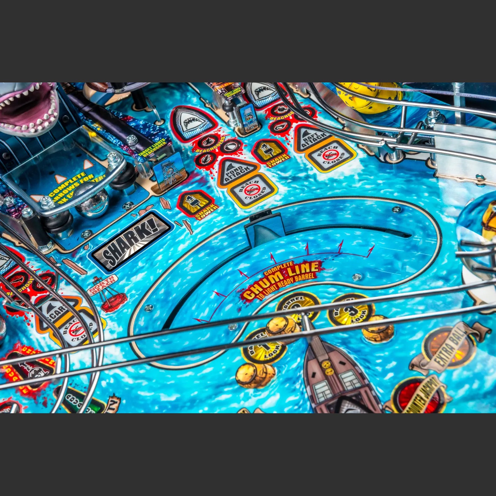 Nitro Pinball Sales USA Stern Pinball Machine Jaws Pro Playfield