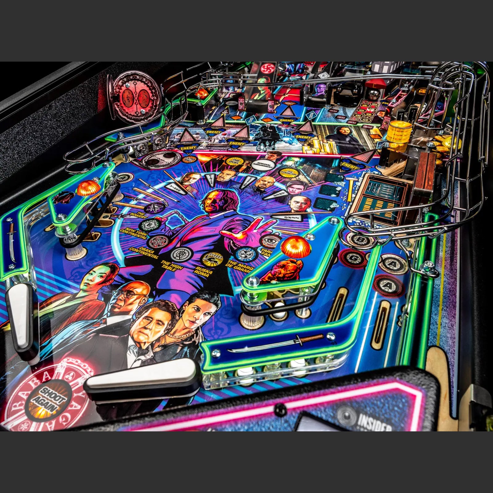 Nitro Pinball Sales USA Stern John Wick Pro Pinball Machine Playfield