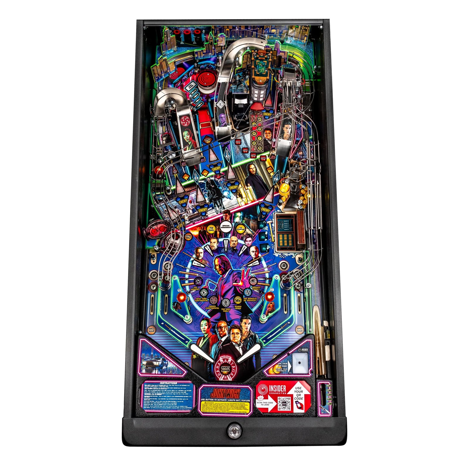 Nitro Pinball Sales USA Stern John Wick Pro Pinball Machine Playfield