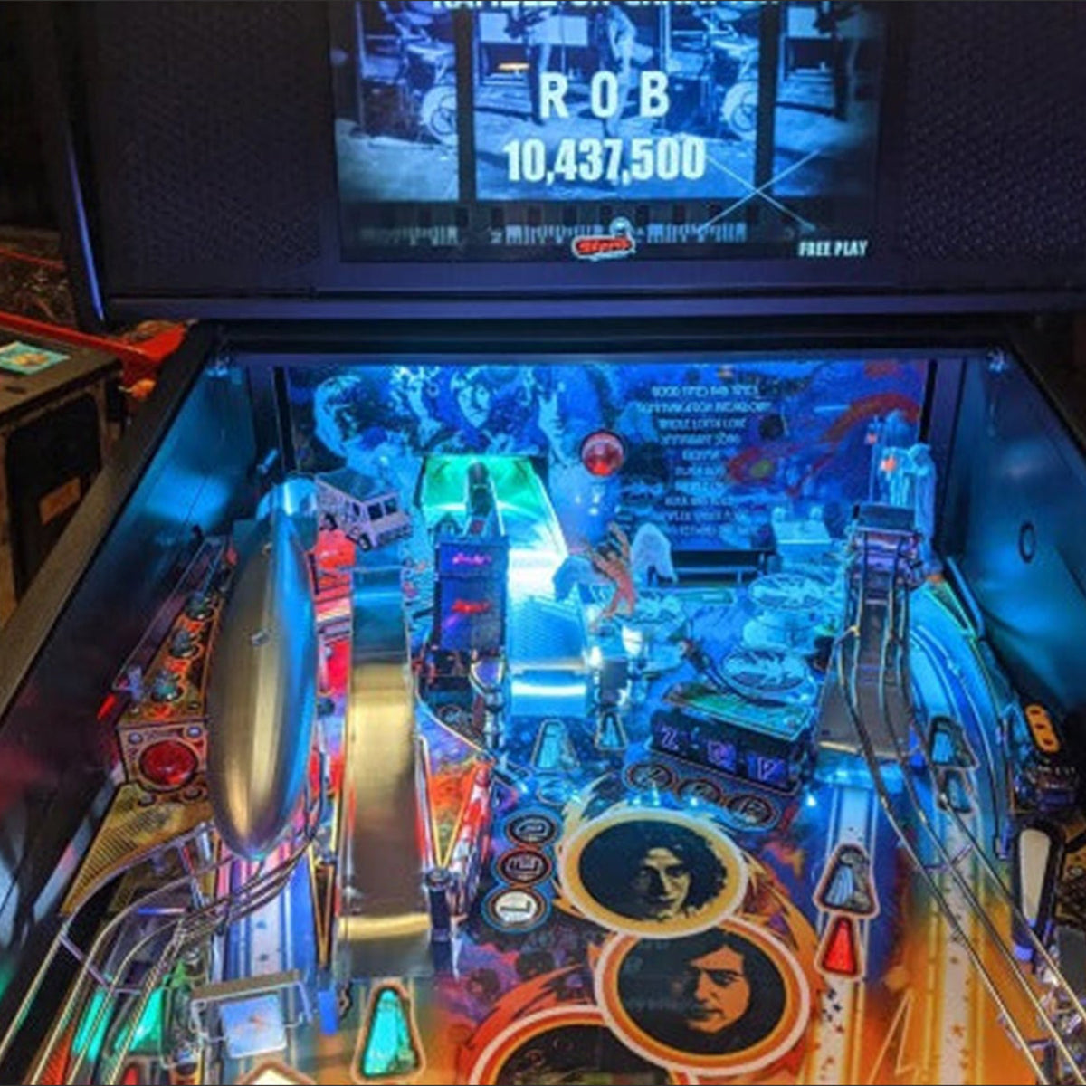 Pinball Backboard Led Zeppelin Pinball LED Strip Backboard Light Kit - ICED BLUE