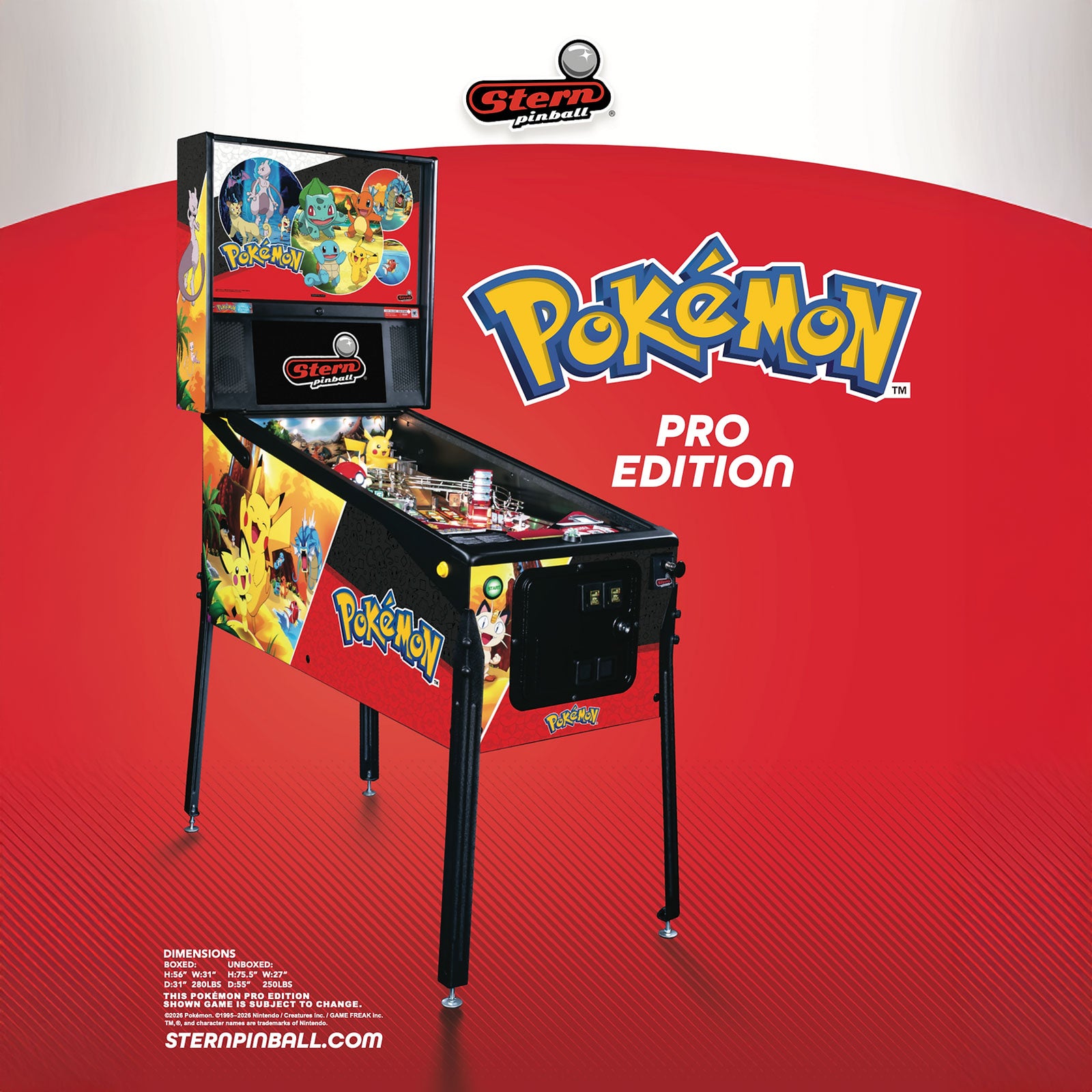 Nitro Pinball Pokémon Pro Stern Pinball Machine 