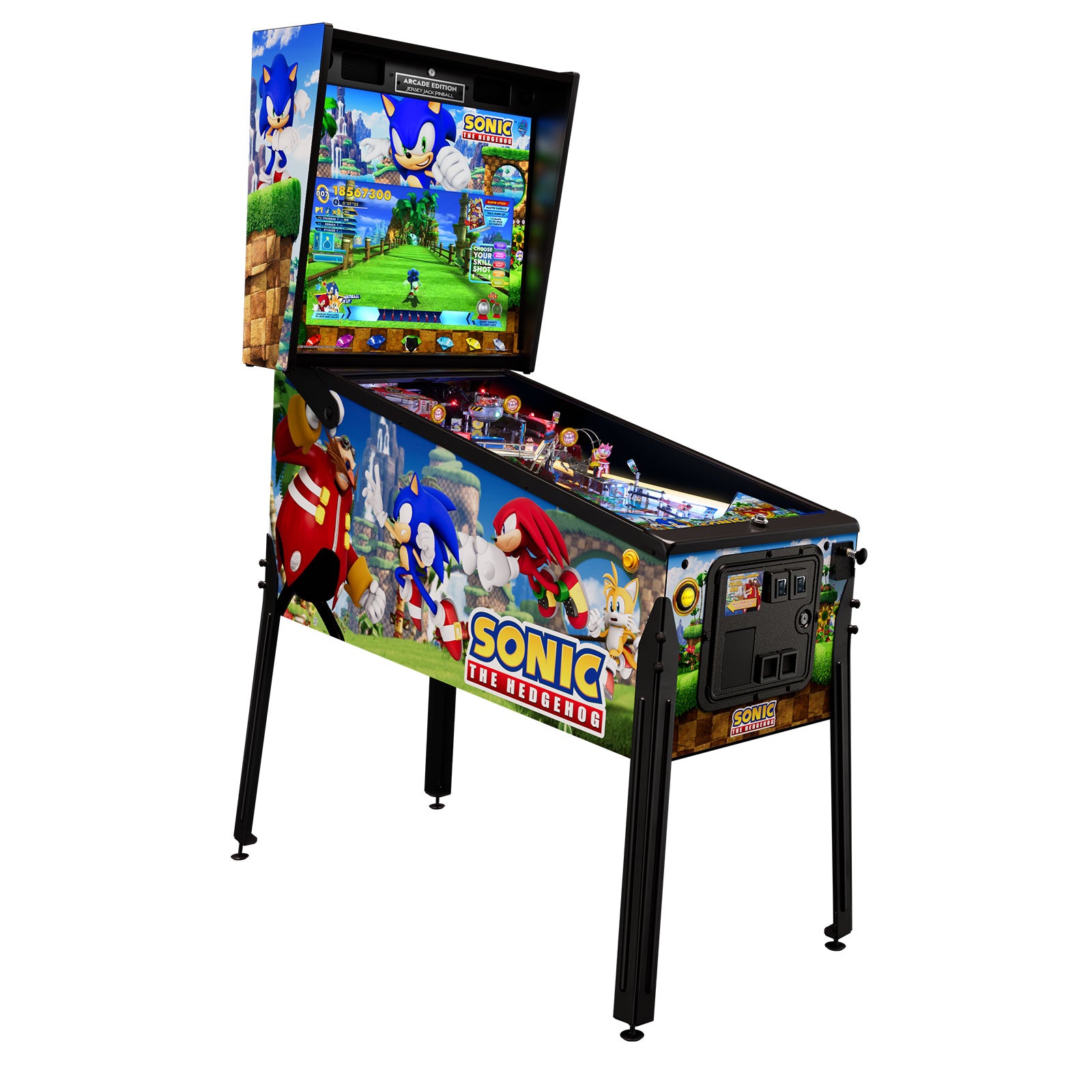 Nitro Pinball Sales SONIC The Hedgehog ARCADE Edition Jersey Jack Pinball Machine