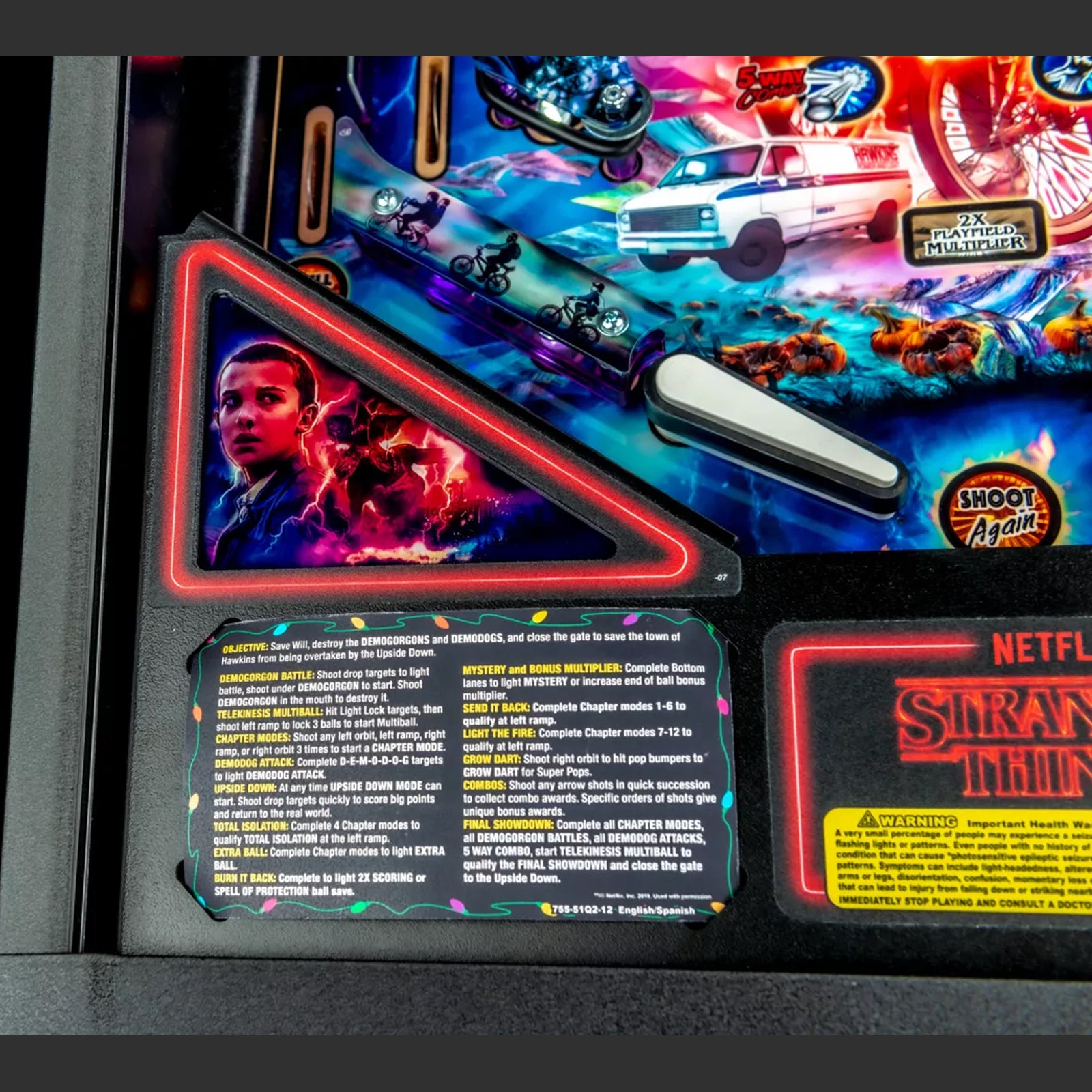 Nitro Pinball Sales USA Stranger Things Premium Stern Pinball Machine Playfield