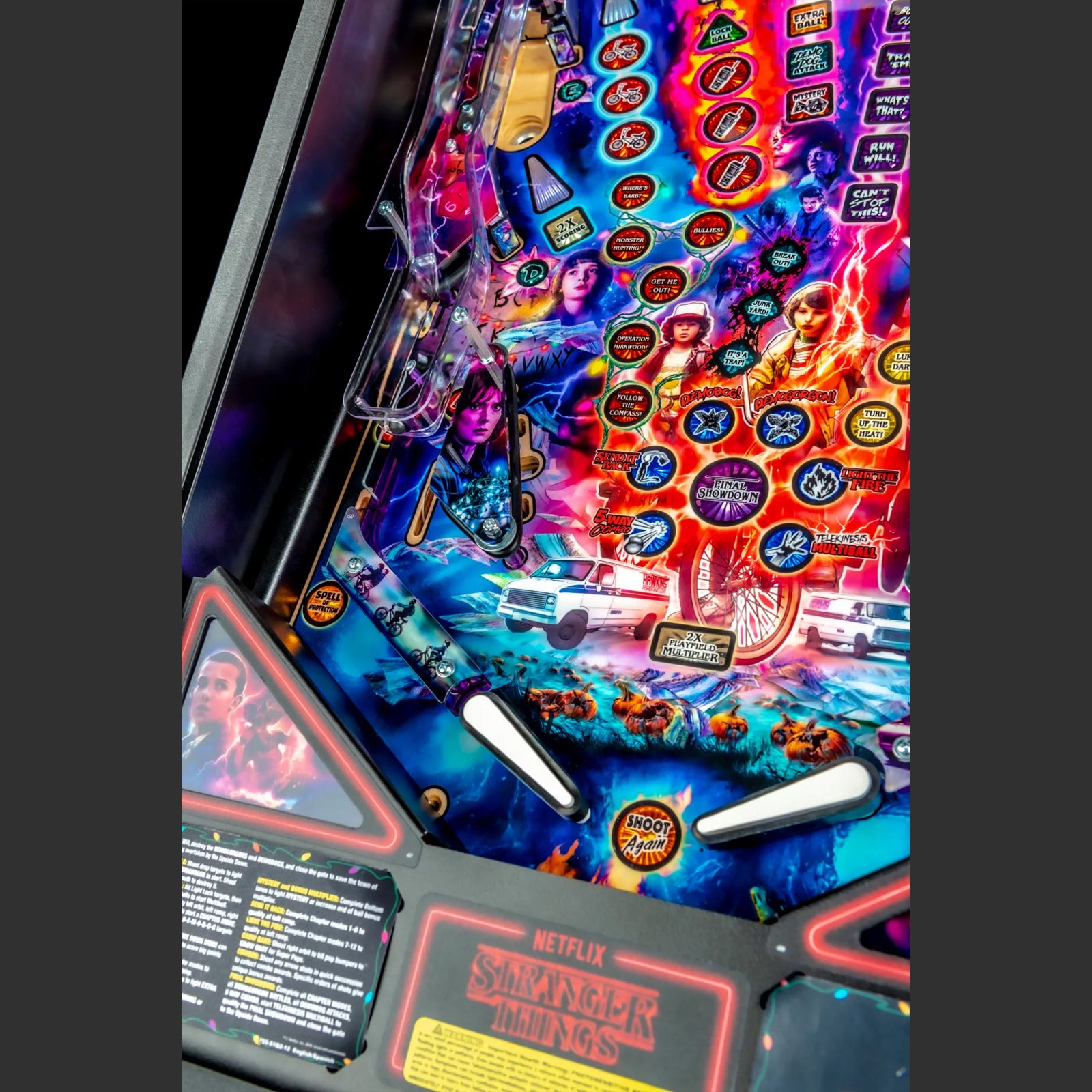 Nitro Pinball Sales USA Stranger Things Premium Stern Pinball Machine Playfield