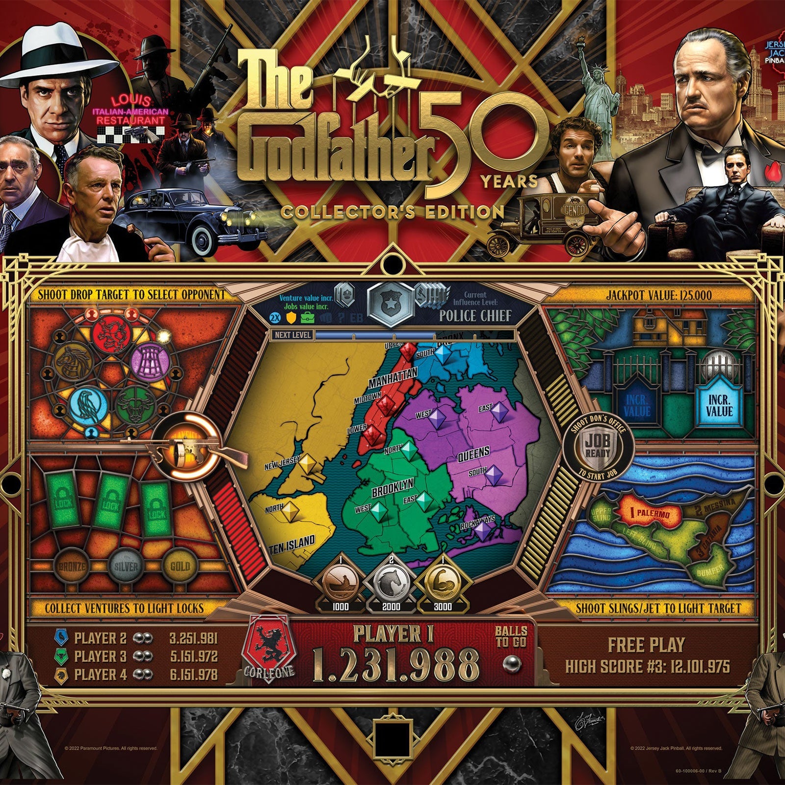 Nitro Pinball Sales USA The Godfather™ Collector's Edition  Jersey Jack Pinball Machine