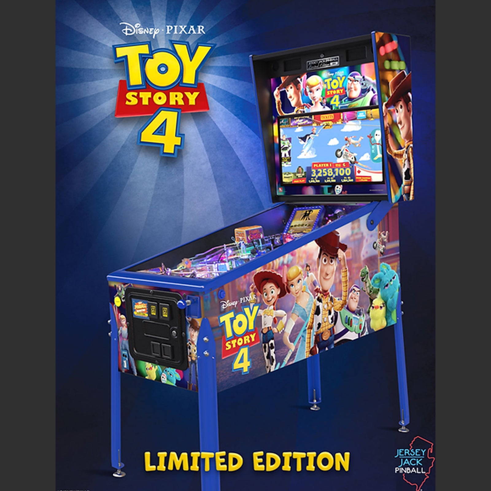 Nitro Pinball Sales USA Toy Story Limited Edition Jersey Jack Pinball Machine